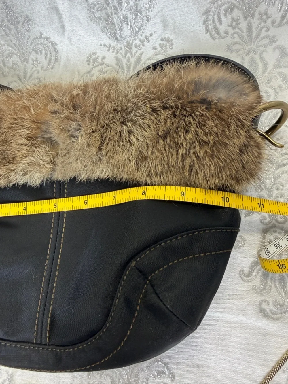 Coach y2k fur and brass soho bag vintage Coach Soho Ski Hobo Bag nwot new